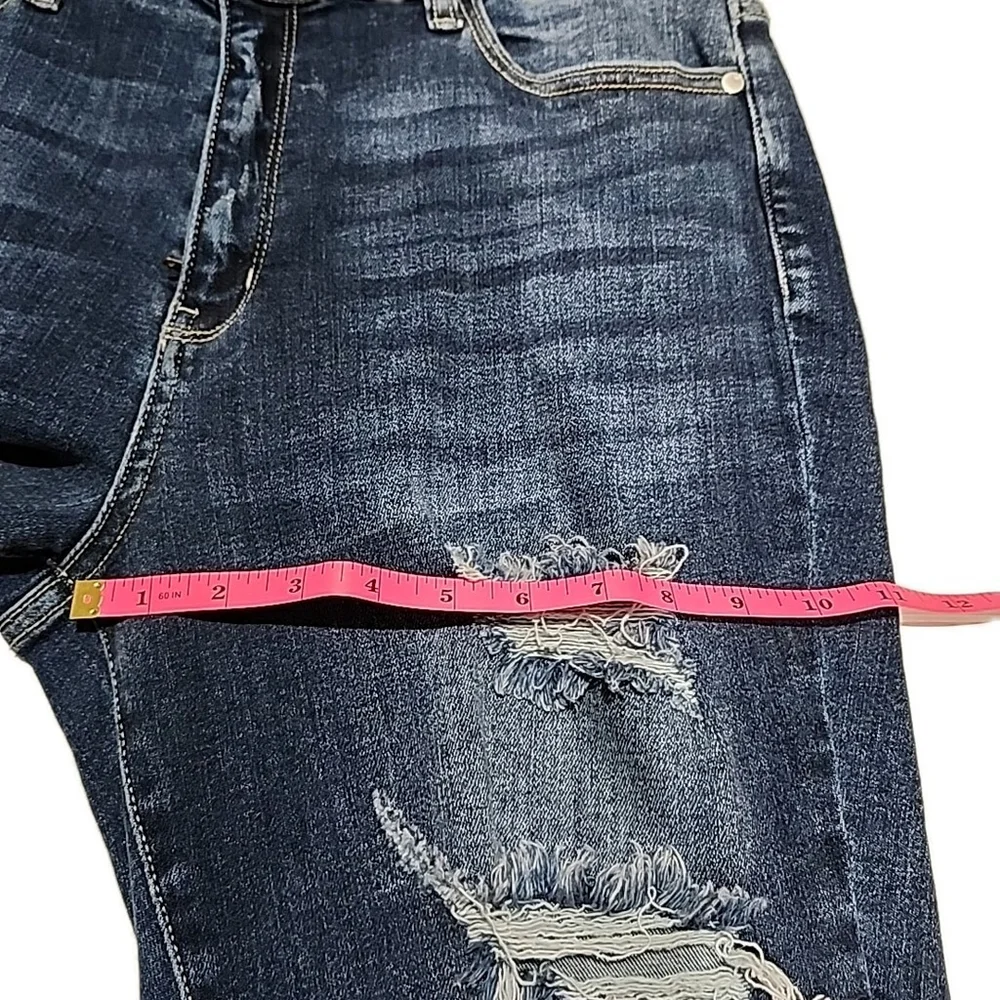 Judy Blue Women's Jeans Boyfriend Fit, Distressed, Mid-Rise, Denim Sz 13/31 B2